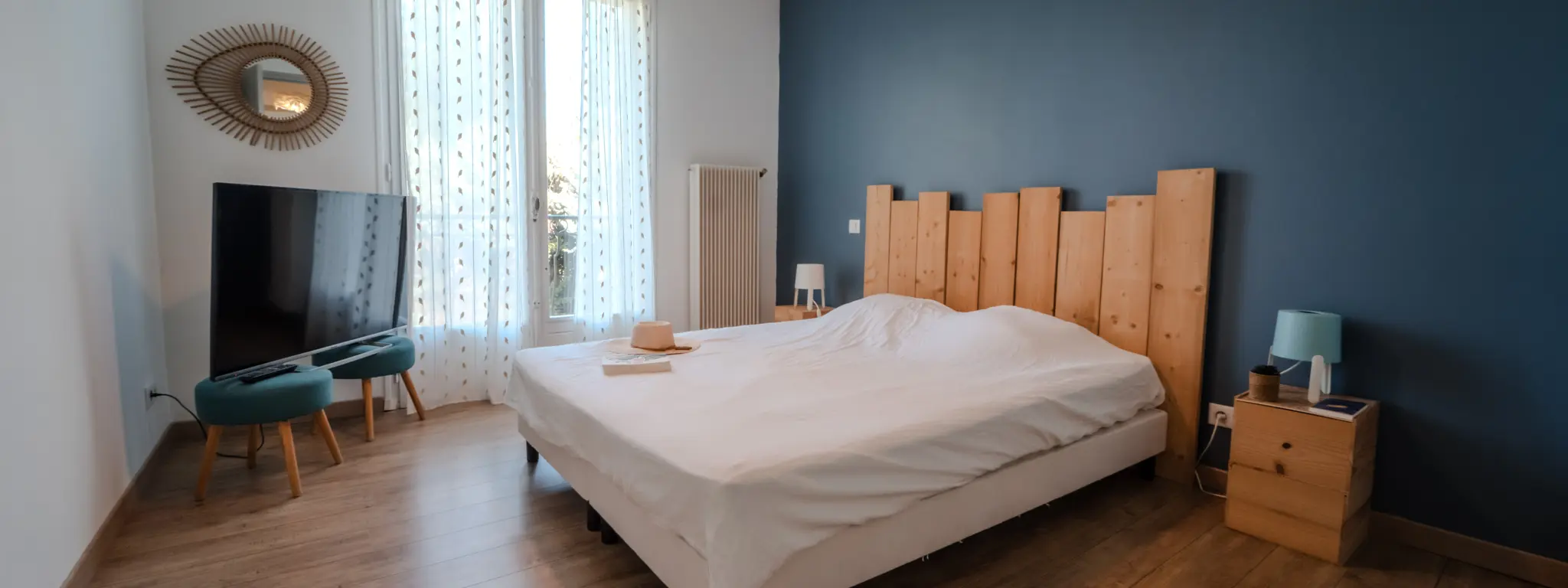 Camping du Pont Ardèche Chambre parentale de la villa au Camping du Pont
