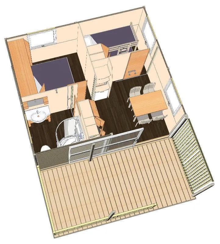 Plan d'un chalet du Camping du Pont