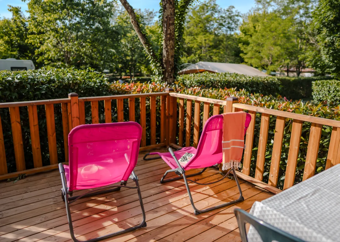 Terrasse d'un mobil-home First